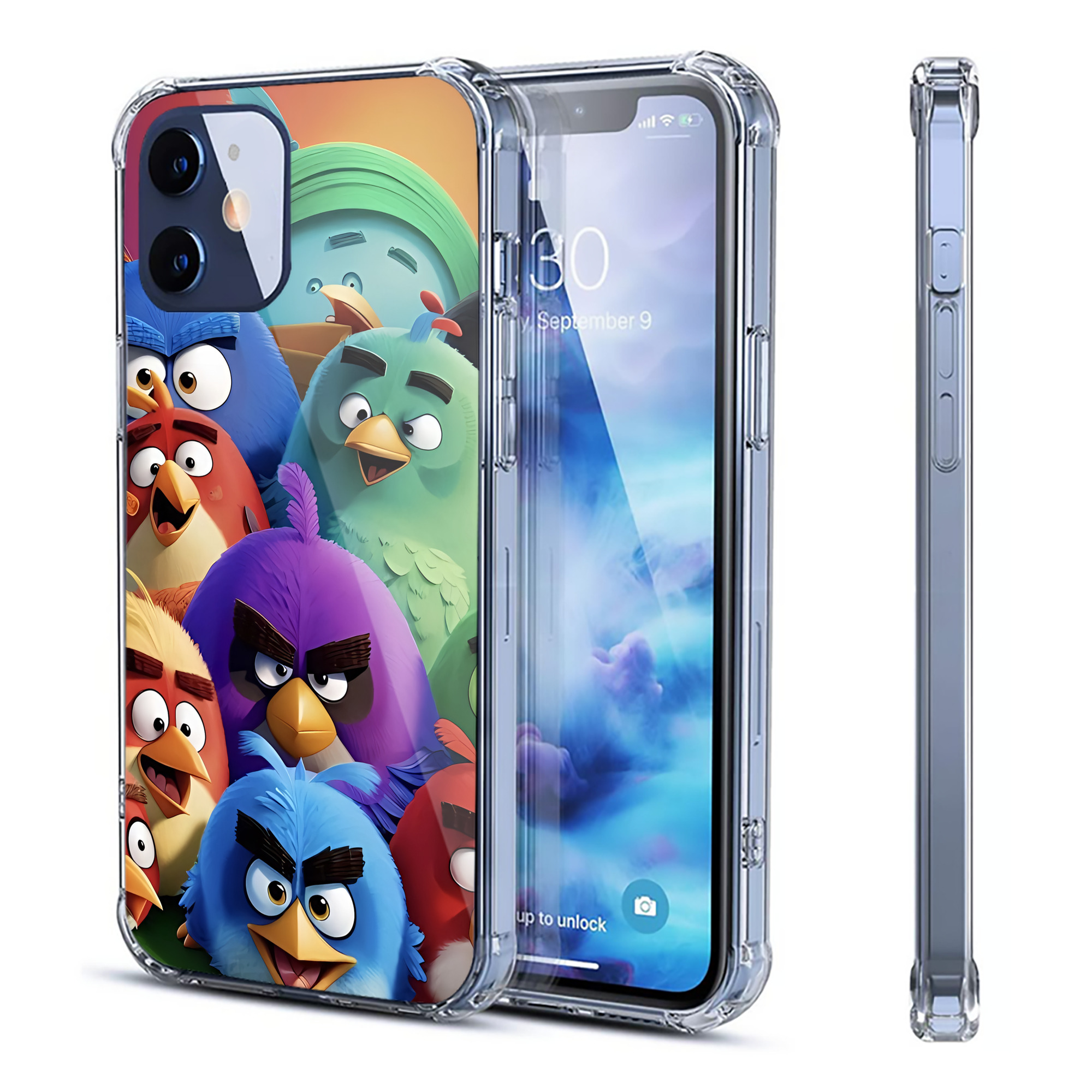 （画像用） Angry Birds アングリーバード 【iPhone 12シリーズ対応】透明スマホケース（クリアソフトケース）